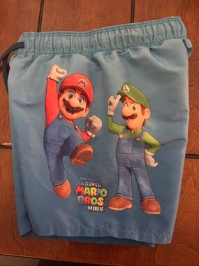 Nintendo Light Blue Boys Super Mario Swim Shorts